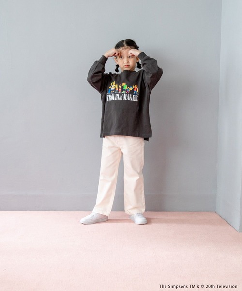 LOWRYS FARM（ローリーズファーム）の「シンプソンズ／ロンＴ　291496（Tシャツ/カットソー・キッズ・グレー/オフホワイト/ピンク/ブラック・110cm/150cm/140cm/130cm/120cm）」の10枚目の写真