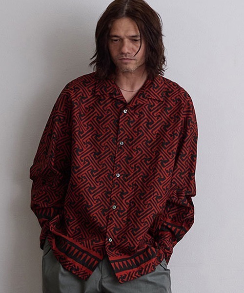 EGO TRIPPING（エゴトリッピング）の「ms6001- AFREEDOM L-S プリントシャツ（シャツ/ブラウス・メンズ・レッド/アイボリー・46/48）」の7枚目の写真