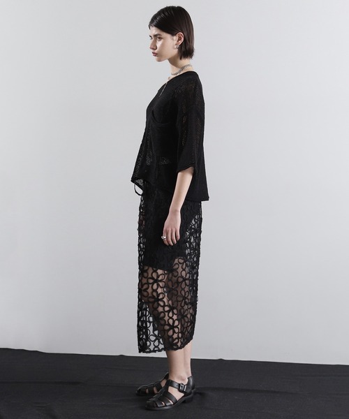 ROSE BUD(ローズバッド)の「シアールーズニット(ニット/セーター・レディース・ブラック・ONE SIZE)」の3枚目の写真