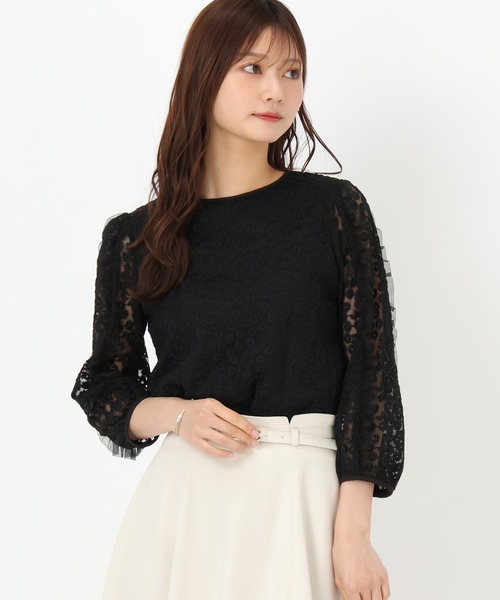 MISCH MASCH（ミッシュマッシュ）の「フラワー刺繍チュールブラウス（シャツ/ブラウス・レディース・ブラック/ホワイト・ﾌﾘ-）」の15枚目の写真