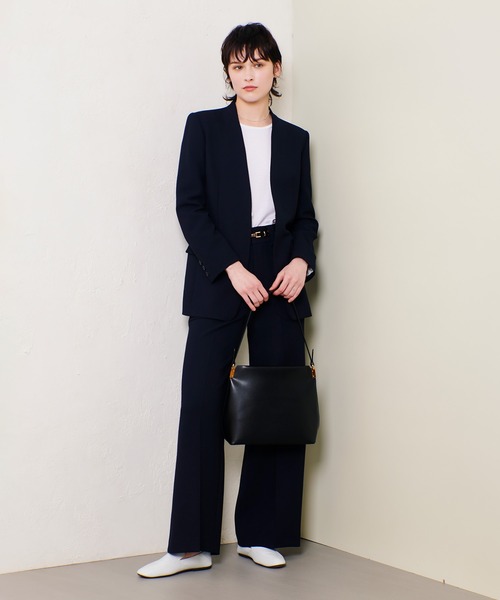 セール】マットストレッチノーカラージャケット（ノーカラージャケット