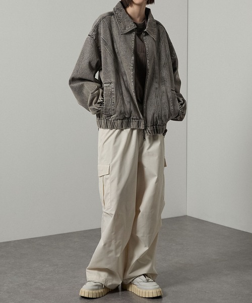 Alfred Alex】ヴィンテージメイク ストラクチャード ダブルジップ