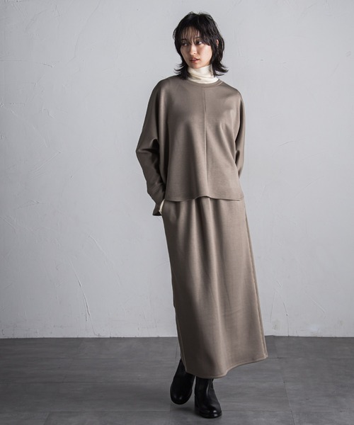 MAYSON GREY（メイソングレイ）の「【WEB限定】ダンボールセットアップ≪洗濯機で洗える≫（ワンピース・レディース・ライトグレー/ベージュ/ブラック/カーキ・M）」の2枚目の写真