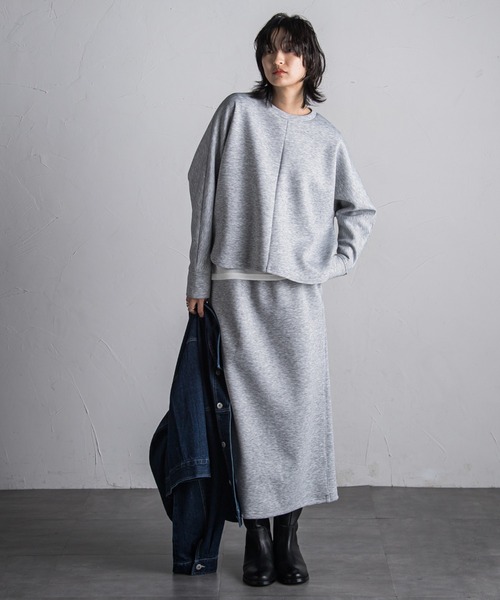 MAYSON GREY（メイソングレイ）の「【WEB限定】ダンボールセットアップ≪洗濯機で洗える≫（ワンピース・レディース・ライトグレー/ベージュ/ブラック/カーキ・M）」の4枚目の写真