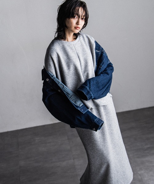 MAYSON GREY（メイソングレイ）の「【WEB限定】ダンボールセットアップ≪洗濯機で洗える≫（ワンピース・レディース・ライトグレー/ベージュ/ブラック/カーキ・M）」の5枚目の写真