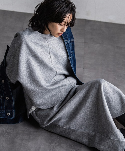 MAYSON GREY（メイソングレイ）の「【WEB限定】ダンボールセットアップ≪洗濯機で洗える≫（ワンピース・レディース・ライトグレー/ベージュ/ブラック/カーキ・M）」の6枚目の写真