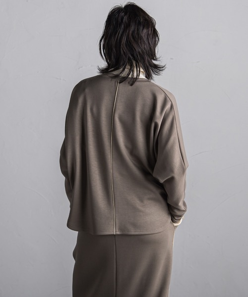 MAYSON GREY（メイソングレイ）の「【WEB限定】ダンボールセットアップ≪洗濯機で洗える≫（ワンピース・レディース・ライトグレー/ベージュ/ブラック/カーキ・M）」の14枚目の写真