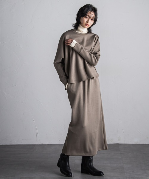MAYSON GREY（メイソングレイ）の「【WEB限定】ダンボールセットアップ≪洗濯機で洗える≫（ワンピース・レディース・ライトグレー/ベージュ/ブラック/カーキ・M）」の18枚目の写真