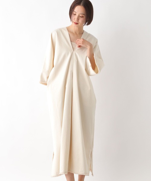 LEPSIM（レプシィム）の「フリンジカフタンワンピース　290186（ワンピース・レディース・チャコールグレー/ブルー/アイボリー・FREE）」の5枚目の写真