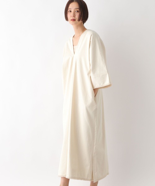 LEPSIM（レプシィム）の「フリンジカフタンワンピース　290186（ワンピース・レディース・チャコールグレー/ブルー/アイボリー・FREE）」の6枚目の写真