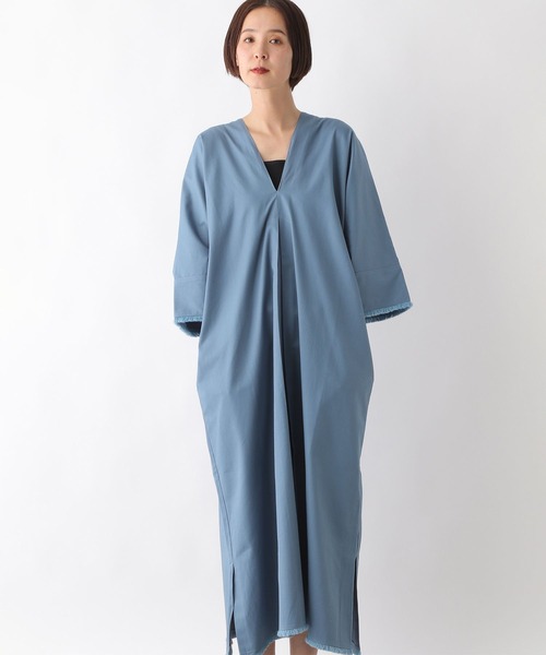 LEPSIM（レプシィム）の「フリンジカフタンワンピース　290186（ワンピース・レディース・チャコールグレー/ブルー/アイボリー・FREE）」の17枚目の写真