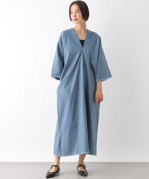 LEPSIM（レプシィム）の「フリンジカフタンワンピース　290186（ワンピース・レディース・チャコールグレー/ブルー/アイボリー・FREE）」の20枚目の写真