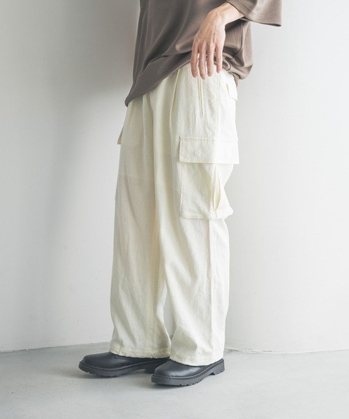 LOWRYS FARM（ローリーズファーム）の「ノルマンディリネンカーゴパンツ　 249969（カーゴパンツ・メンズ・チャコールグレー/アイボリー・MEDIUM/LARGE）」の7枚目の写真