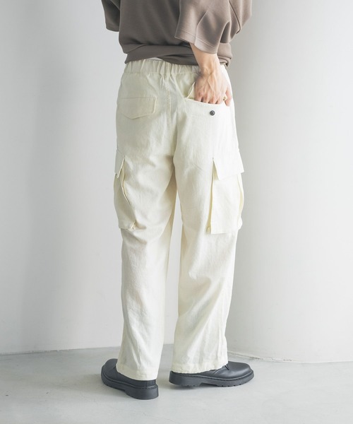LOWRYS FARM（ローリーズファーム）の「ノルマンディリネンカーゴパンツ　 249969（カーゴパンツ・メンズ・チャコールグレー/アイボリー・MEDIUM/LARGE）」の8枚目の写真
