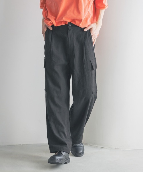 LOWRYS FARM（ローリーズファーム）の「ノルマンディリネンカーゴパンツ　 249969（カーゴパンツ・メンズ・チャコールグレー/アイボリー・MEDIUM/LARGE）」の18枚目の写真