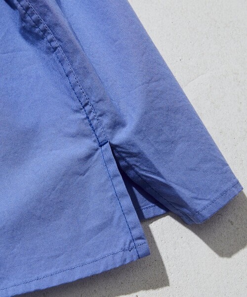 Firsthand(ファーストハンド)の「MA Firsthand/マ ファーストハンド BASIC LOGO刺繍ブロード ダブルポケットワークシャツ(シャツ/ブラウス・メンズ・ホワイト/サックスブルー・MEDIUM/LARGE)」の7枚目の写真