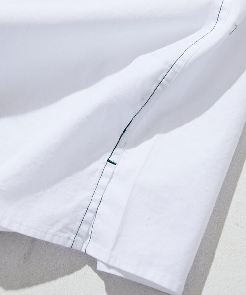 Firsthand(ファーストハンド)の「MA Firsthand/マ ファーストハンド BASIC LOGO刺繍ブロード ダブルポケットワークシャツ(シャツ/ブラウス・メンズ・ホワイト/サックスブルー・MEDIUM/LARGE)」の9枚目の写真