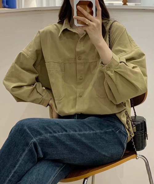 aimoha(アイモハ)の「オーバーサイズポケットシャツ(シャツ/ブラウス・レディース・ベージュ/ピンク/ブルー/ライトベージュ・FREE)」の19枚目の写真