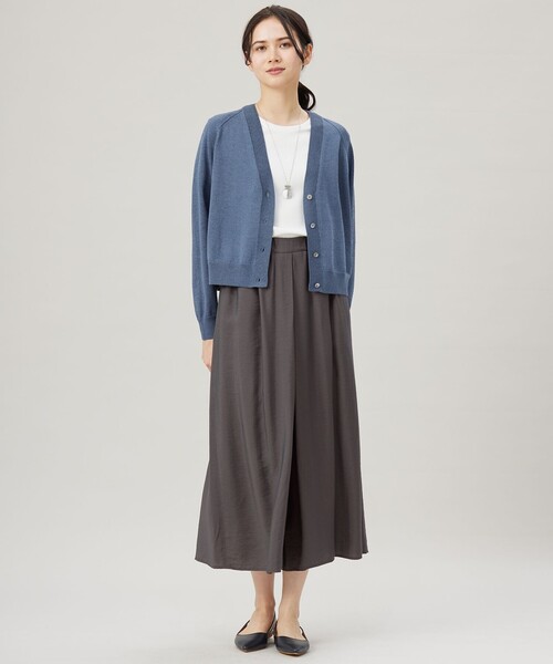 自由区(ジユウク)の「エアリーツイルキュロット パンツ(その他パンツ・レディース・ベージュ系/ダルブルー系/グレー系/ベージュ系2/ブラウン系/グリーン系/サックスブルー系/ネイビー・44/46)」の9枚目の写真