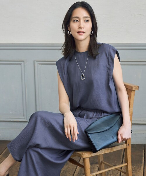 自由区(ジユウク)の「エアリーツイルキュロット パンツ(その他パンツ・レディース・ベージュ系/ダルブルー系/グレー系/ベージュ系2/ブラウン系/グリーン系/サックスブルー系/ネイビー・44/46)」の21枚目の写真