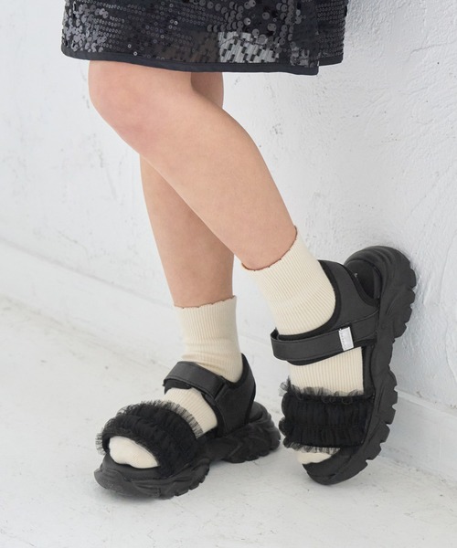 ROPE' PICNIC（ロペピクニック）の「【KIDS/キッズ】チュールサンダル（サンダル・キッズ・その他/ブラック・22/21/20）」の2枚目の写真