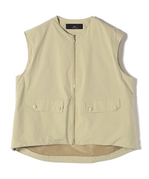 新品未使用 SHIPS シップス ベスト ジレ FREE シルバー 24SS セール】〈手洗い可能〉Asami 麻調合繊 ショート ジレ（ベスト