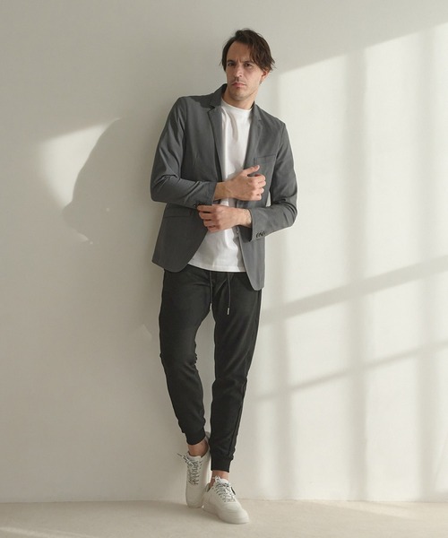 1piu1uguale3 RELAX（ウノピュウノウグァーレトレリラックス）の「【1PIU1UGUALE3 RELAX/ウノピゥウノウグァーレトレ リラックス/別注/セットアップ対応/ストレッチ素材】カモ柄ニットジャガード スリムイージーパンツ（スウェットパンツ・メンズ・ブラック・M/L/LL）」の7枚目の写真