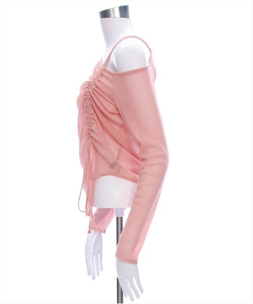 clear（クリア）の「サイドドロストワンショルシアーカットソートップス［大人 カジュアル シアートップス］≪再入荷≫（Tシャツ/カットソー・レディース・オフホワイト/ブラック/ピンク/ミント・F）」の14枚目の写真