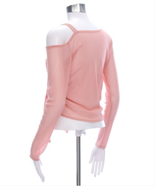 clear（クリア）の「サイドドロストワンショルシアーカットソートップス［大人 カジュアル シアートップス］≪再入荷≫（Tシャツ/カットソー・レディース・オフホワイト/ブラック/ピンク/ミント・F）」の15枚目の写真