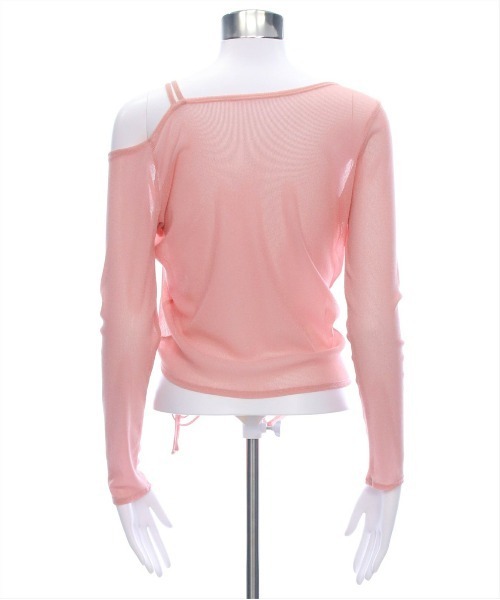 clear（クリア）の「サイドドロストワンショルシアーカットソートップス［大人 カジュアル シアートップス］≪再入荷≫（Tシャツ/カットソー・レディース・オフホワイト/ブラック/ピンク/ミント・F）」の16枚目の写真
