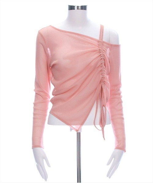 clear（クリア）の「サイドドロストワンショルシアーカットソートップス［大人 カジュアル シアートップス］≪再入荷≫（Tシャツ/カットソー・レディース・オフホワイト/ブラック/ピンク/ミント・F）」の20枚目の写真