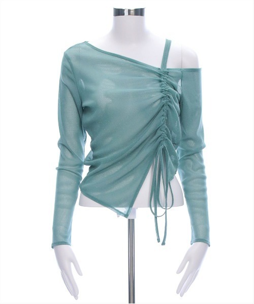 clear（クリア）の「サイドドロストワンショルシアーカットソートップス［大人 カジュアル シアートップス］≪再入荷≫（Tシャツ/カットソー・レディース・オフホワイト/ブラック/ピンク/ミント・F）」の21枚目の写真