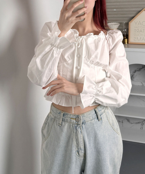 ブラウス シャツ フリルビスチェ レディース JOSE MOON ブラウス シャツ TAFTA FRILL BUSTIER/タフタフリル