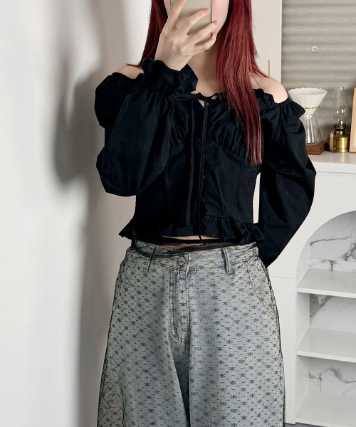 ブラウス シャツ 「25AW PRE-ORDER」Belted Vegan Leather Bustier/ベルテッドヴィーガンレザービスチェ「MAI Girls' Heart Cutout Belt In Metallic Leather For Girls | J.Crew