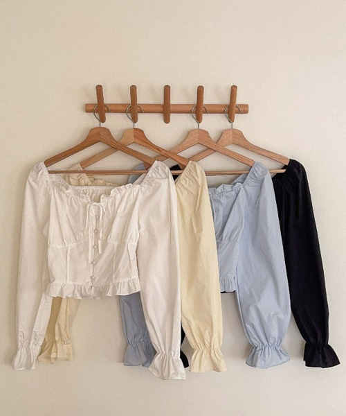 VIVID LADY(ビビッドレディー)の「Bustier Frill Blouse / ビスチェフリルブラウス(シャツ/ブラウス・レディース・ブラック/ライトブルー/ホワイト/イエロー・FREE)」の8枚目の写真