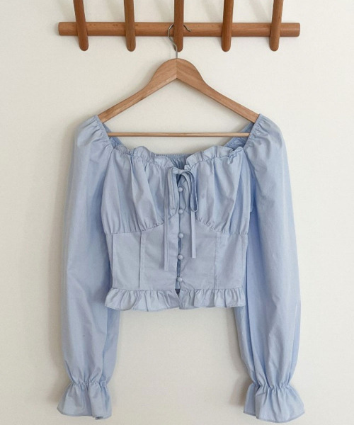 VIVID LADY(ビビッドレディー)の「Bustier Frill Blouse / ビスチェフリルブラウス(シャツ/ブラウス・レディース・ブラック/ライトブルー/ホワイト/イエロー・FREE)」の11枚目の写真