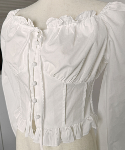 VIVID LADY(ビビッドレディー)の「Bustier Frill Blouse / ビスチェフリルブラウス(シャツ/ブラウス・レディース・ブラック/ライトブルー/ホワイト/イエロー・FREE)」の16枚目の写真