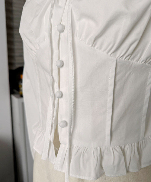 VIVID LADY(ビビッドレディー)の「Bustier Frill Blouse / ビスチェフリルブラウス(シャツ/ブラウス・レディース・ブラック/ライトブルー/ホワイト/イエロー・FREE)」の17枚目の写真