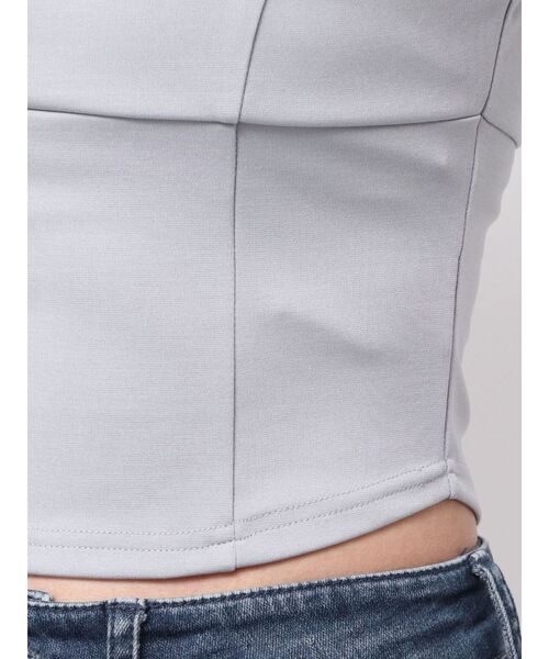 RESEXXY（リゼクシー）の「スクエアカットショルダーリボントップス（Tシャツ/カットソー・レディース・グレー/ブルー/ブラック/ホワイト・FREE）」の15枚目の写真