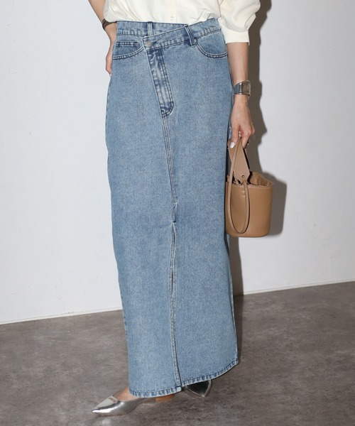 Bonjour Sagan(ボンジュールサガン)の「クロスウエストデニムスカート(デニムスカート・レディース・ライトブルー/インディゴブルー/ブルー系その他・M/MT)」の22枚目の写真