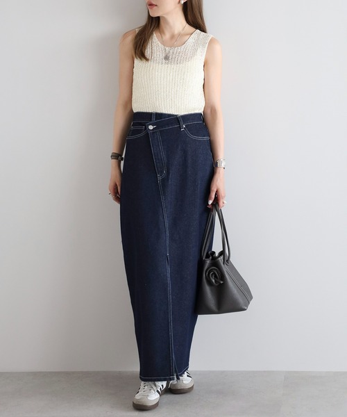 Bonjour Sagan(ボンジュールサガン)の「クロスウエストデニムスカート(デニムスカート・レディース・ライトブルー/インディゴブルー/ブルー系その他・M/MT)」の18枚目の写真