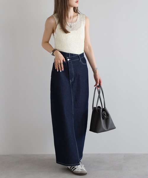 Bonjour Sagan(ボンジュールサガン)の「クロスウエストデニムスカート(デニムスカート・レディース・ライトブルー/インディゴブルー/ブルー系その他・M/MT)」の17枚目の写真