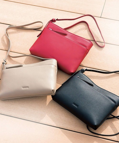 BARCOS（バルコス）の「シュリンクレザーポシェット（財布・レディース・ブラック/ボルドー・ONE SIZE）」の4枚目の写真