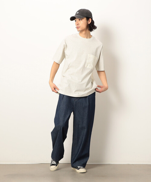 Purple&Yellow(パープルアンドイエロー)の「ライトオンスデニムタックワイドパンツ(デニムパンツ・メンズ・インディゴブルー/ワンウォッシュ・X-SMALL/LARGE/MEDIUM/SMALL)」の10枚目の写真