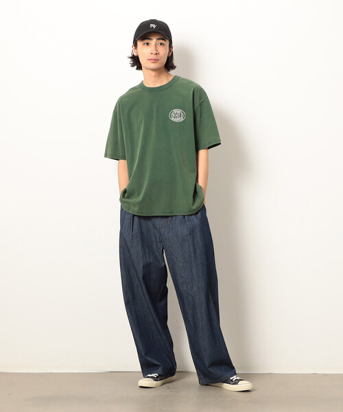 Purple&Yellow(パープルアンドイエロー)の「ライトオンスデニムタックワイドパンツ(デニムパンツ・メンズ・インディゴブルー/ワンウォッシュ・X-SMALL/LARGE/MEDIUM/SMALL)」の11枚目の写真