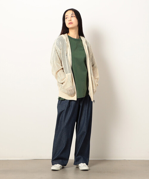 Purple&Yellow(パープルアンドイエロー)の「ライトオンスデニムタックワイドパンツ(デニムパンツ・メンズ・インディゴブルー/ワンウォッシュ・X-SMALL/LARGE/MEDIUM/SMALL)」の13枚目の写真