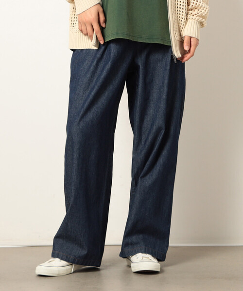 Purple&Yellow(パープルアンドイエロー)の「ライトオンスデニムタックワイドパンツ(デニムパンツ・メンズ・インディゴブルー/ワンウォッシュ・X-SMALL/LARGE/MEDIUM/SMALL)」の15枚目の写真