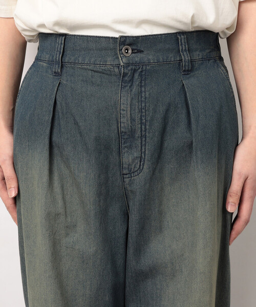 Purple&Yellow(パープルアンドイエロー)の「ライトオンスデニムタックワイドパンツ(デニムパンツ・メンズ・インディゴブルー/ワンウォッシュ・X-SMALL/LARGE/MEDIUM/SMALL)」の20枚目の写真