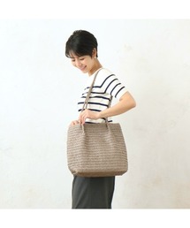 polka polka 雑材ハンドルタックトートバッグ SDI
