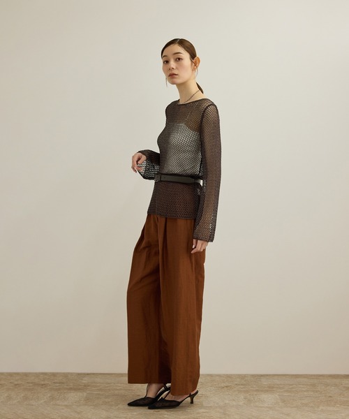 ROPE'(ロペ)の「ラメコードメッシュプルオーバー/洗える(その他トップス・レディース・シルバー/ゴールド・FREE)」の10枚目の写真